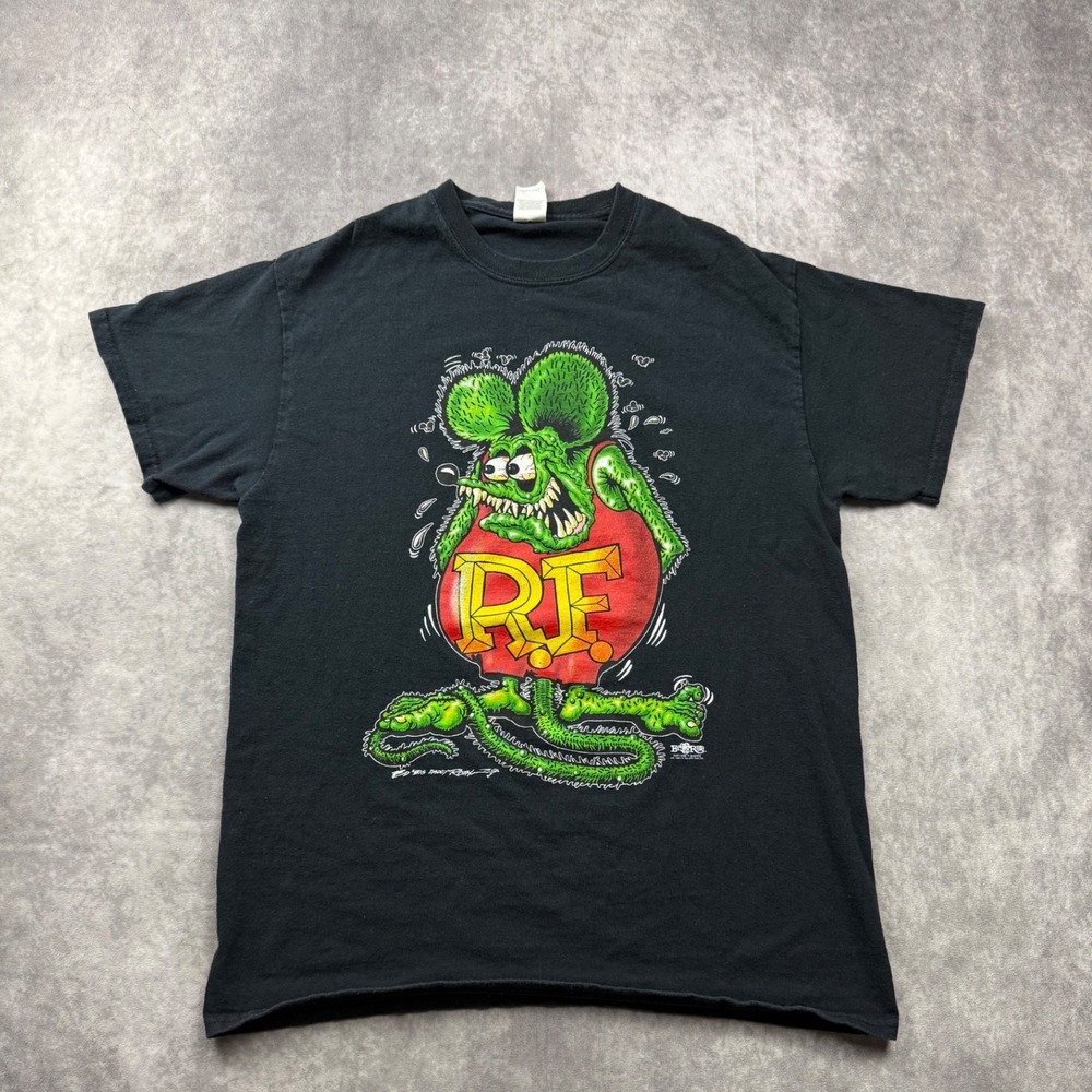 Rat Fink Ed Roth Graphic T-Shirt Mens Medium Black Tee